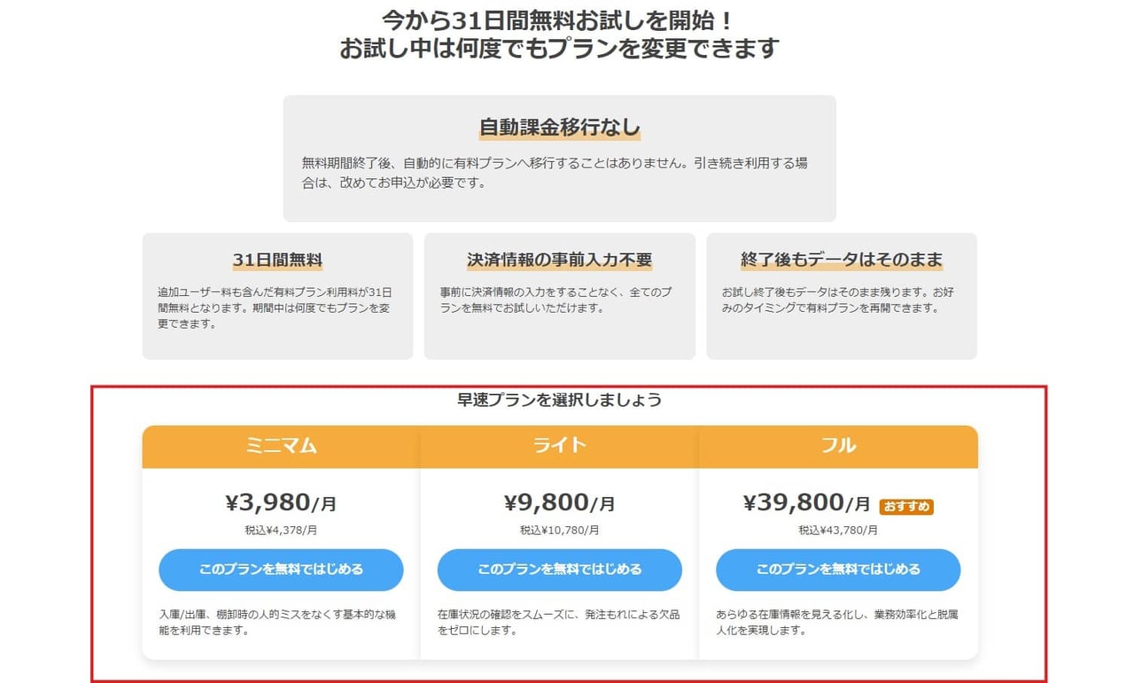 アカウント作成後の画面